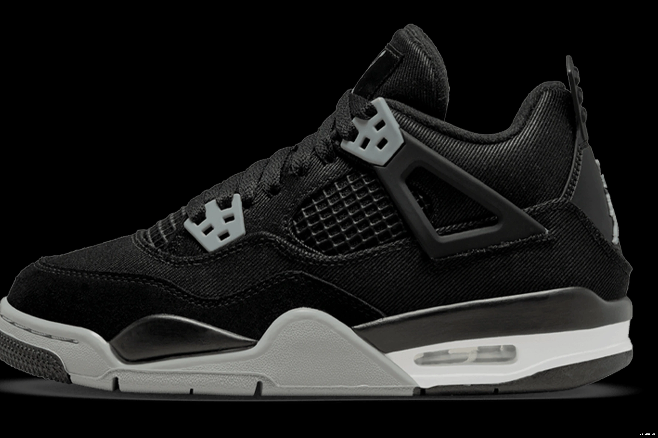 GS Black Jordan Retro Canvas 4 Air 0807